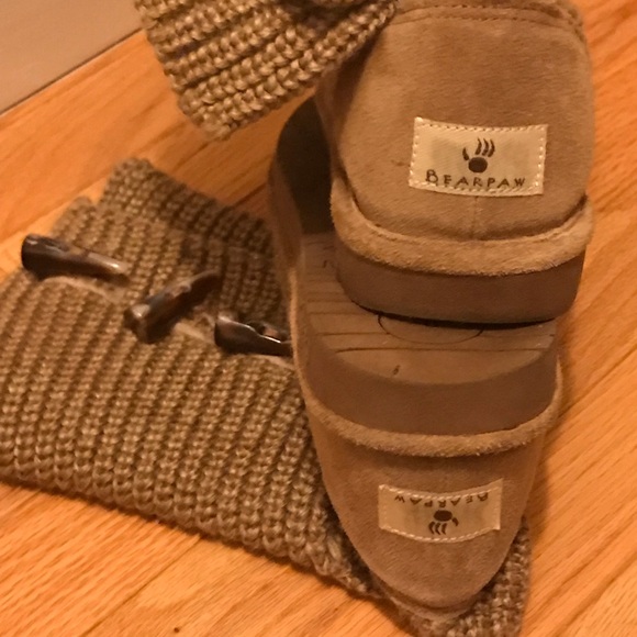 Bearpaw tall knit boot 8 tan - Picture 3 of 3